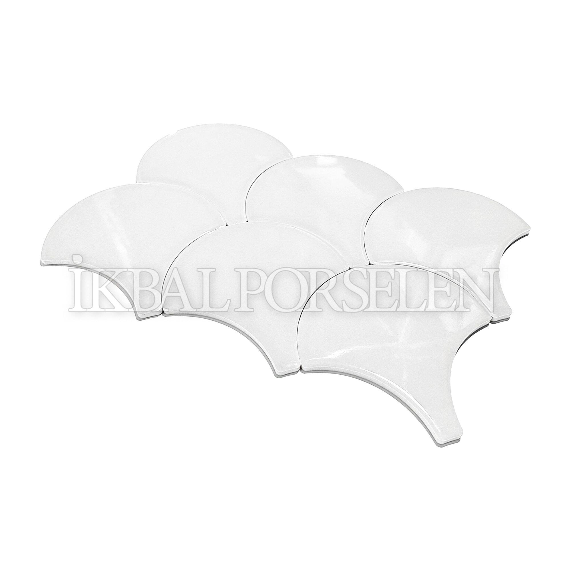 17x17 cm Balık Pulu Seramik Karo - Beyaz - igc801 - Görsel 2