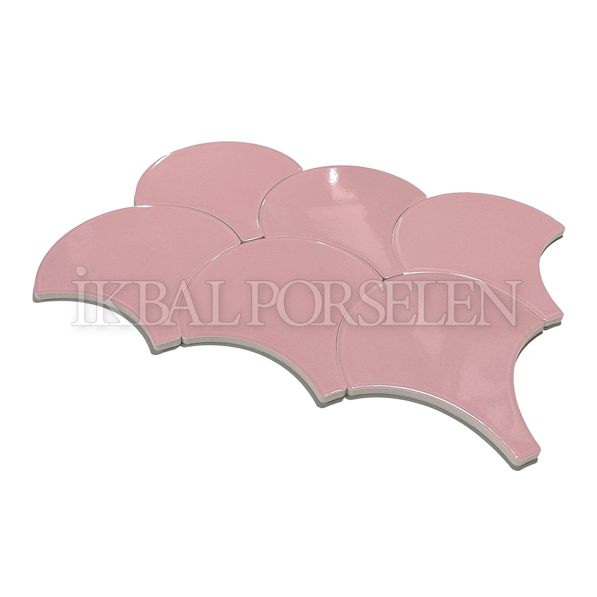 17x17 cm Balık Pulu Seramik Karo - Pembe - igc808 - Görsel 2