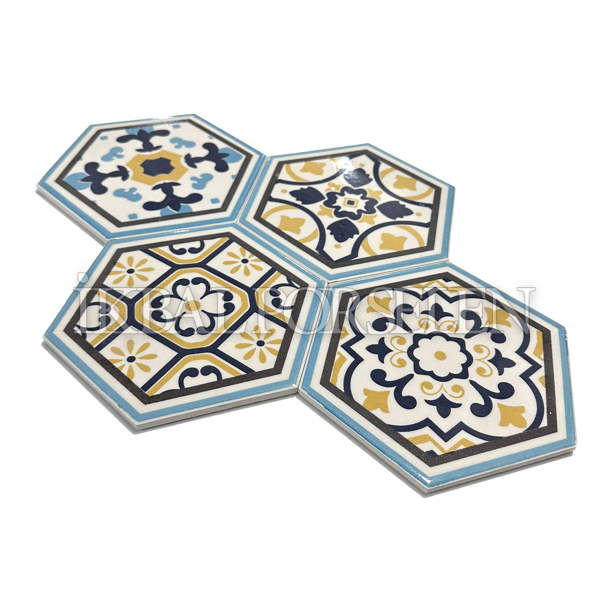 15x17 cm Desenli Altıgen Seramik Karo - igc501-d1 - Görsel 2