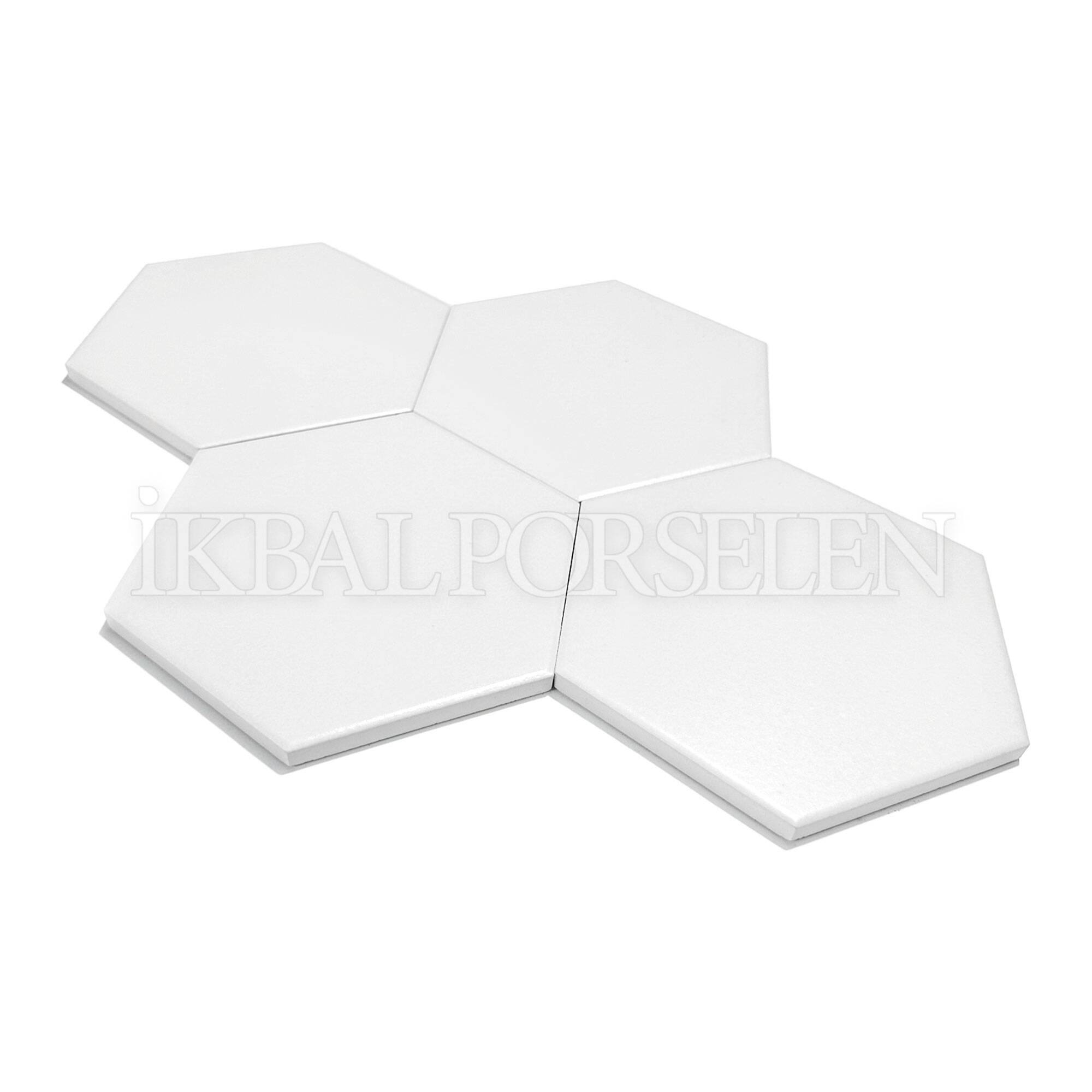 15x17 cm Altıgen Seramik Karo - Mat Beyaz - igc501-mat1 - Görsel 2