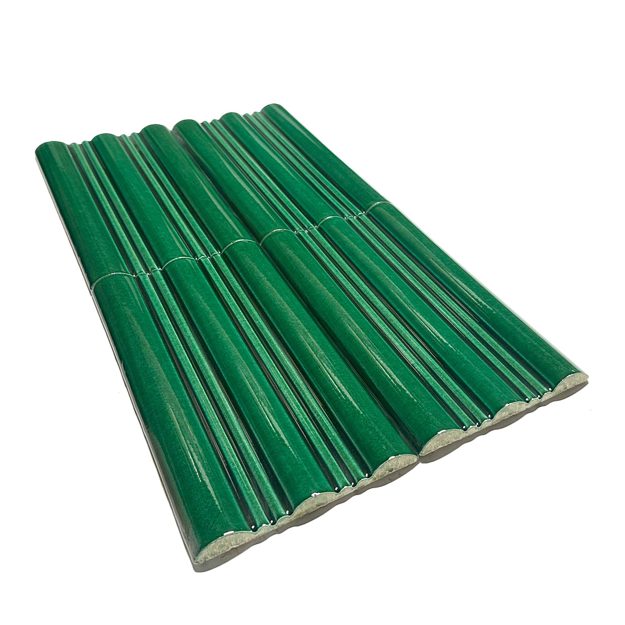 12x20 cm Wave Seramik Karo - Zümrüt - igc265 - Görsel 2