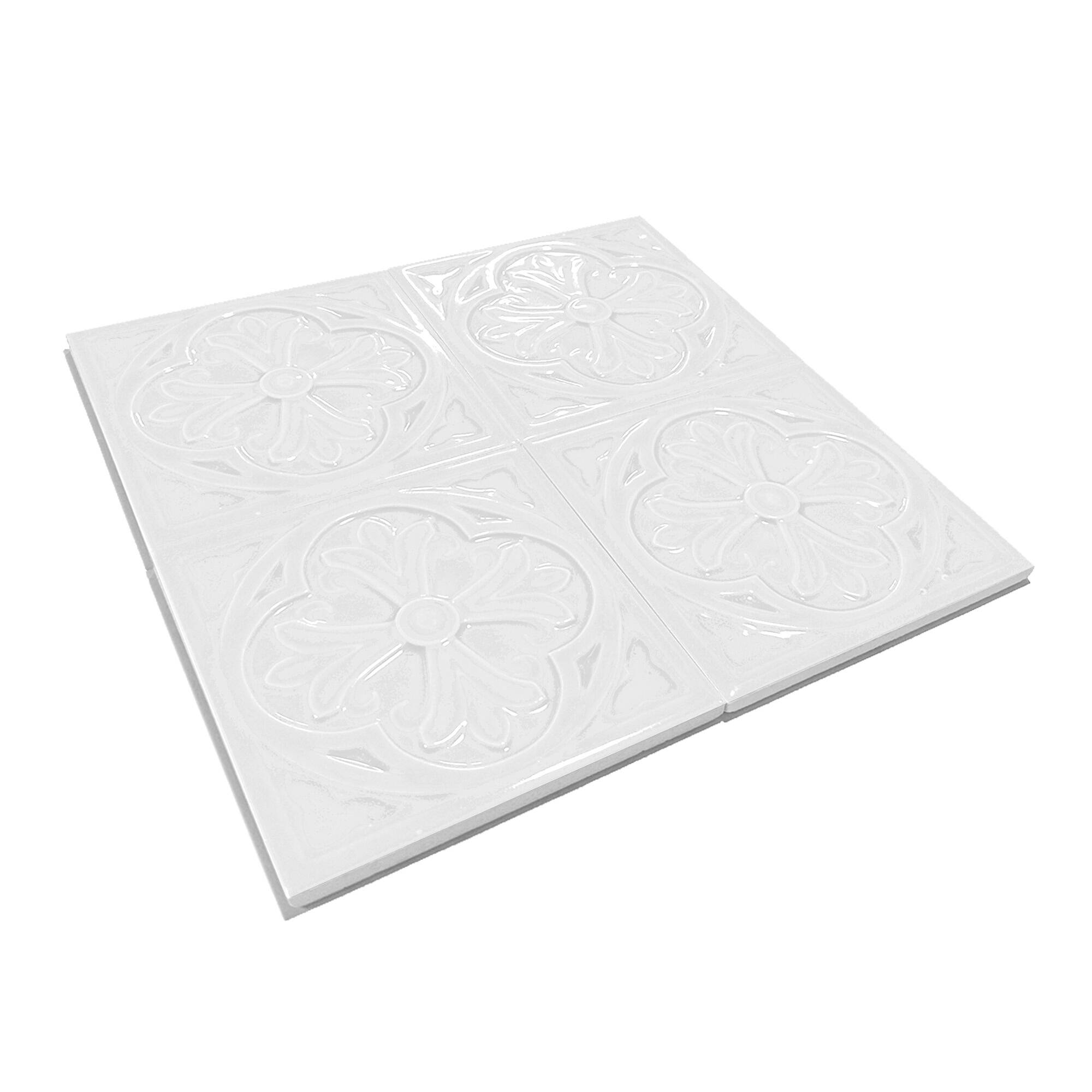 12x12 cm Zambak Seramik Karo - Beyaz - igc111 - Görsel 2