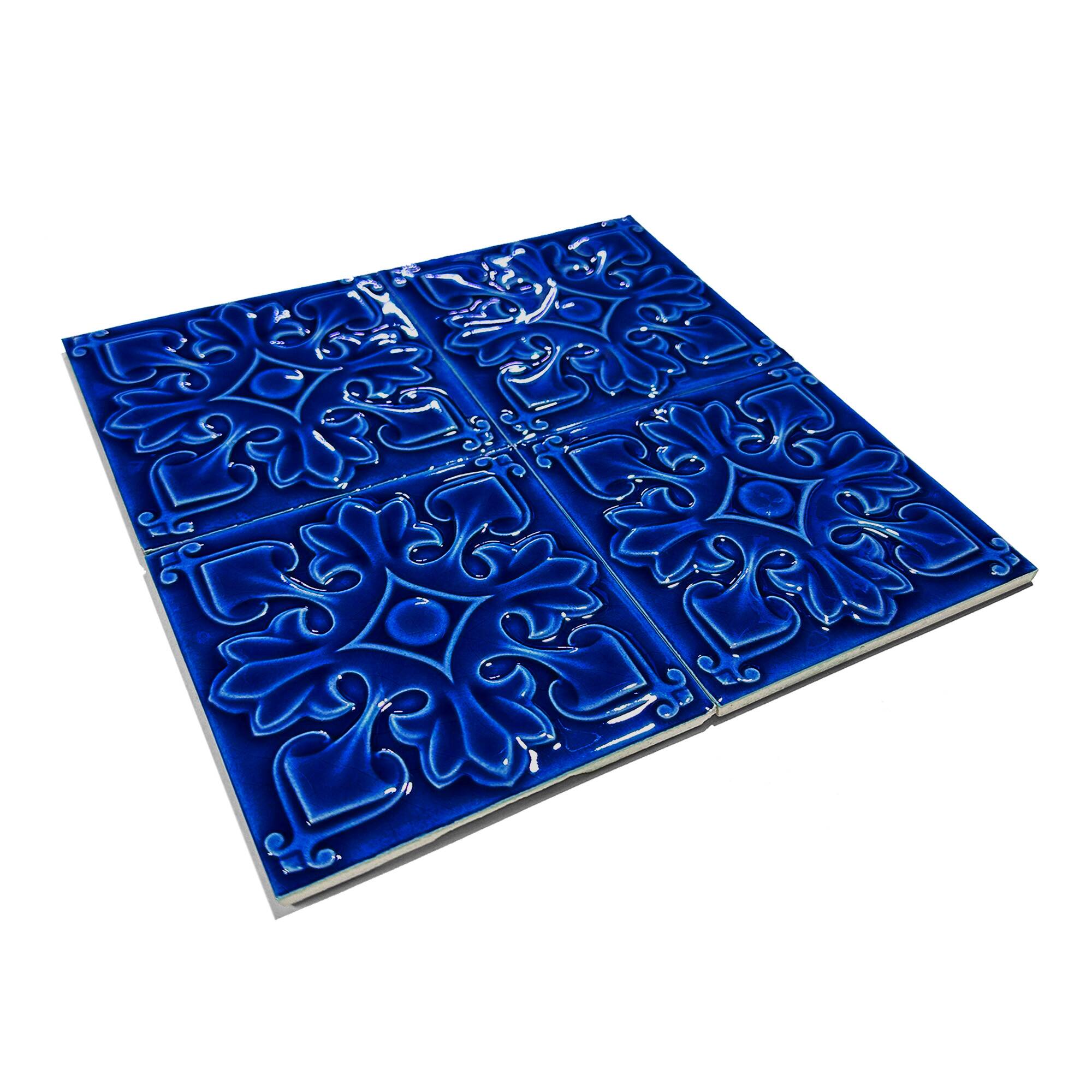 12x12 cm Yonca Seramik Karo - Kobalt - igc125 - Görsel 2