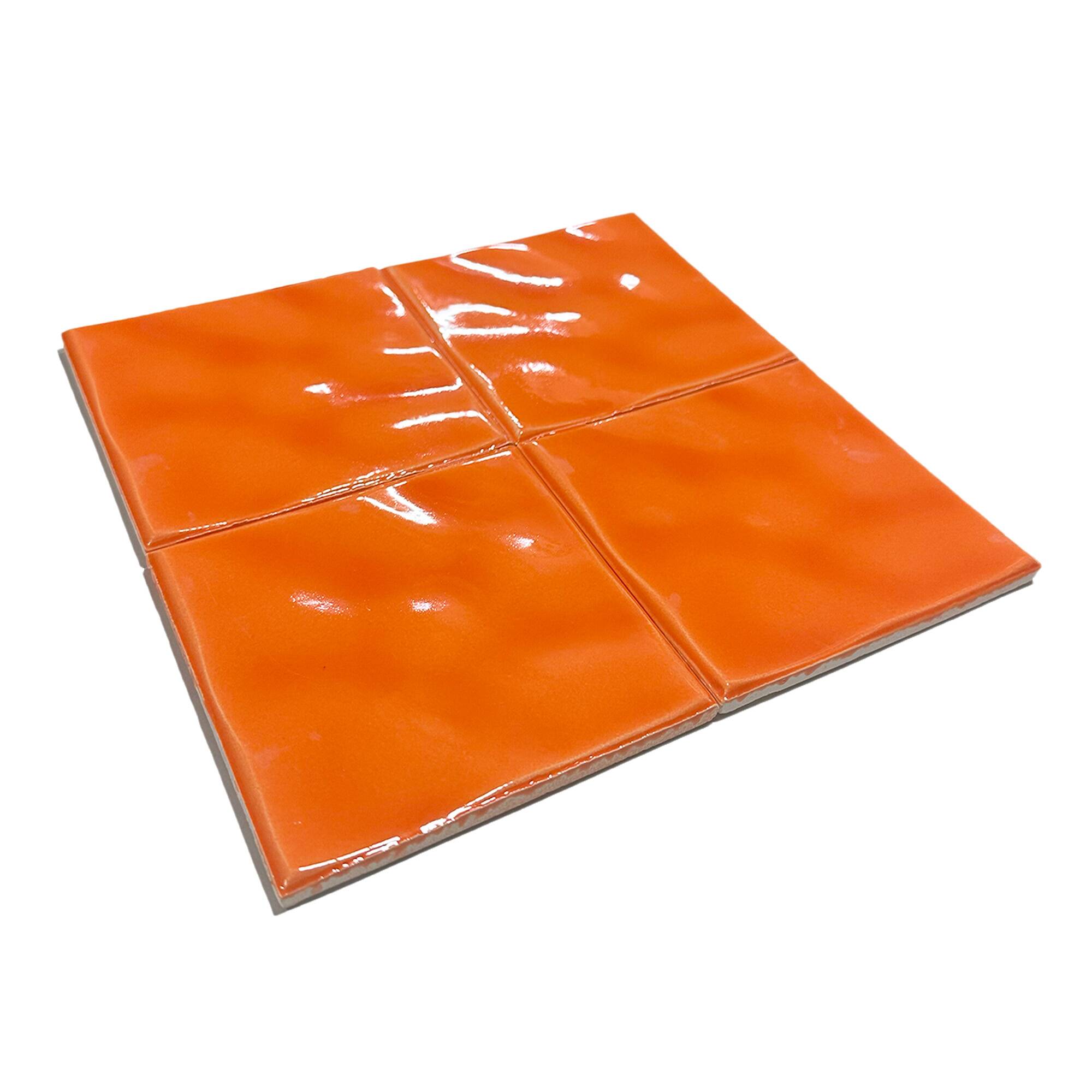 12x12 cm Dalga Seramik Karo - Turuncu - igc136 - Görsel 2