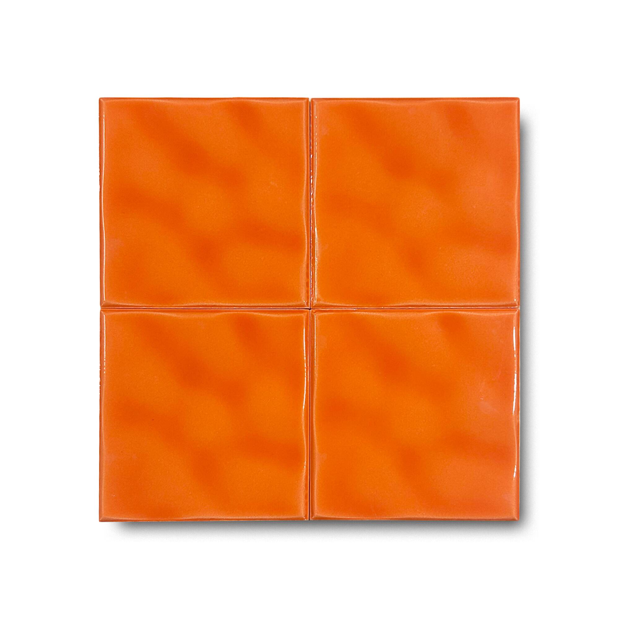 12x12 cm Dalga Seramik Karo - Turuncu - igc136