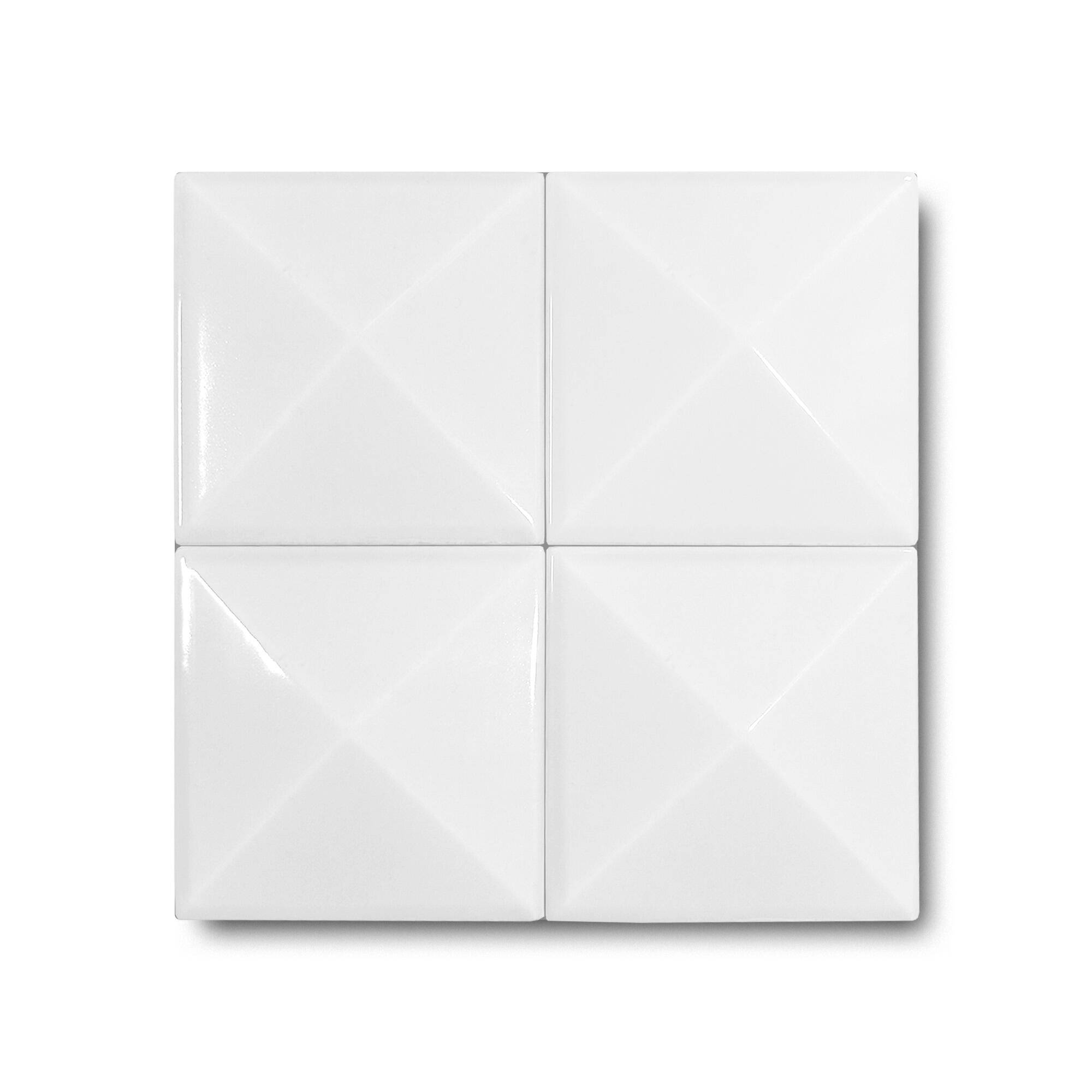 12x12 cm Piramit Seramik Karo - Beyaz - igc141