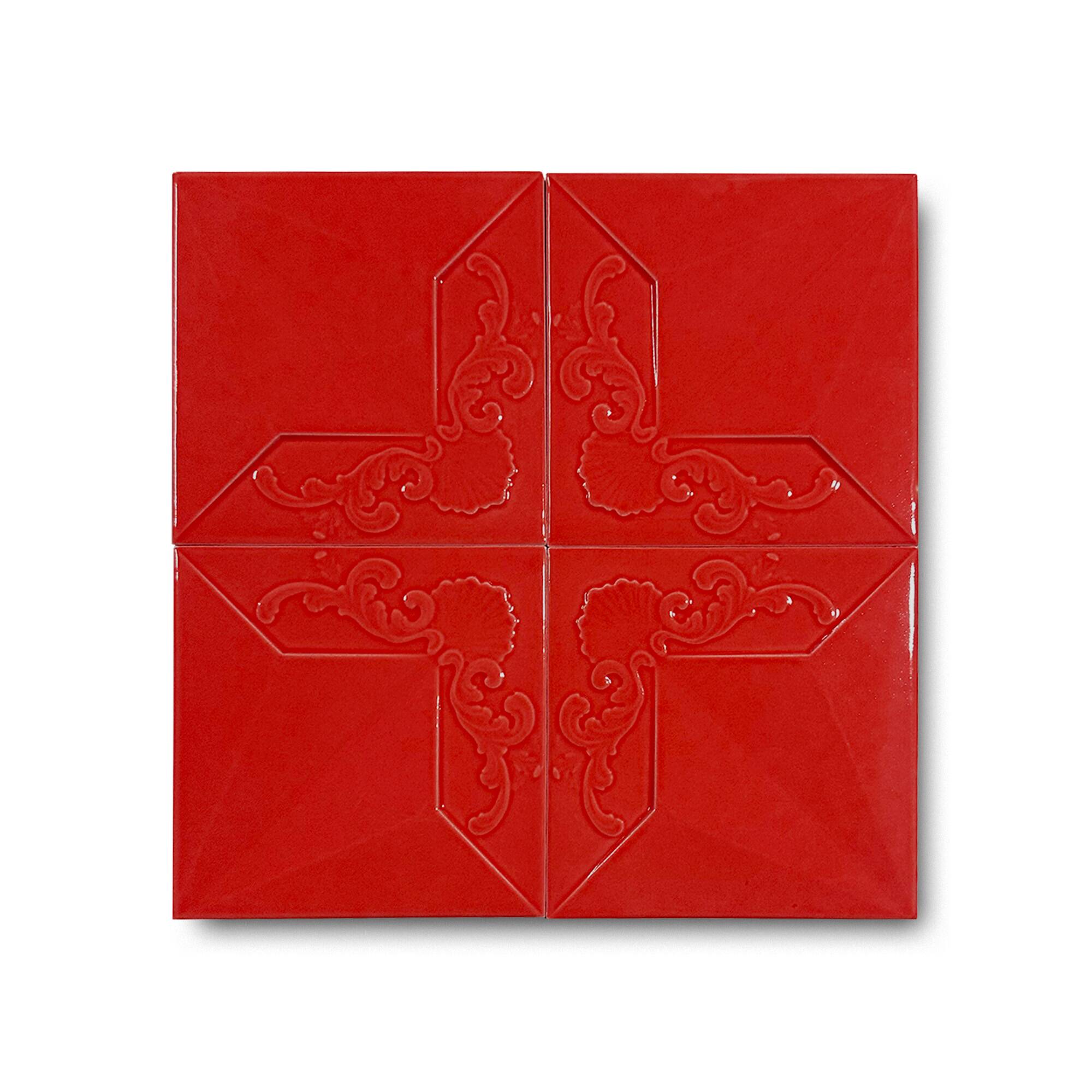 12x12 cm Arma Seramik Karo - Kırmızı - igc177