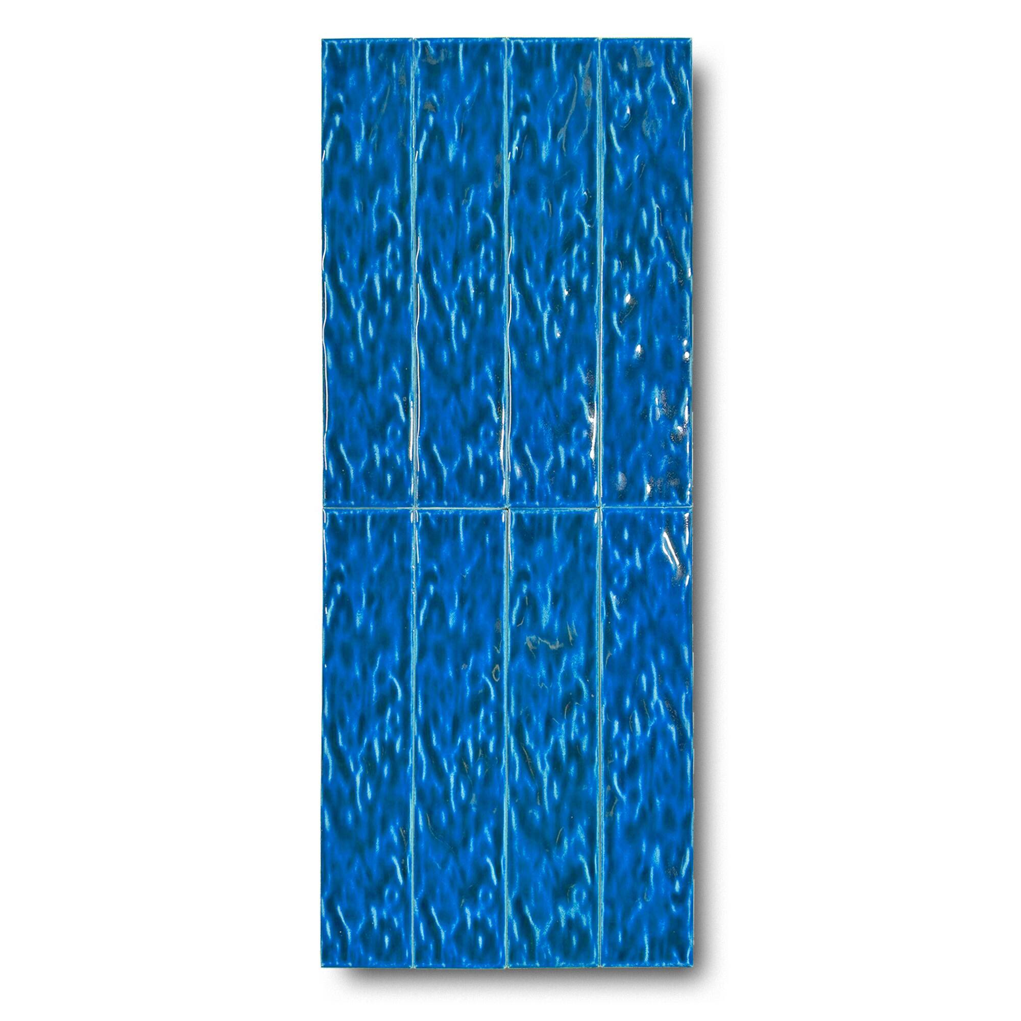5x25 cm Zellige Seramik Karo - Gökmavi - igc224