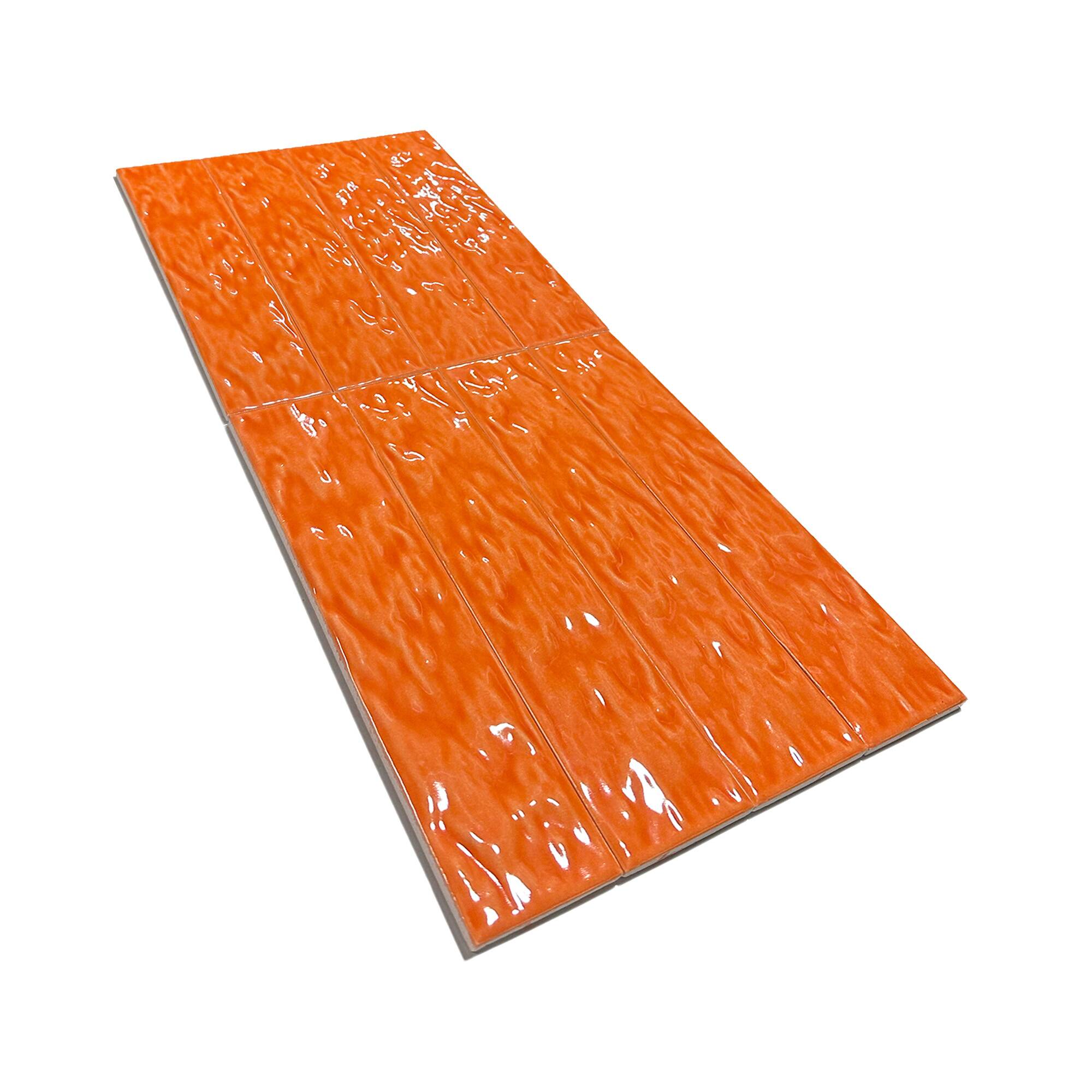 5x25 cm Zellige Seramik Karo - Turuncu - igc226 - Görsel 2
