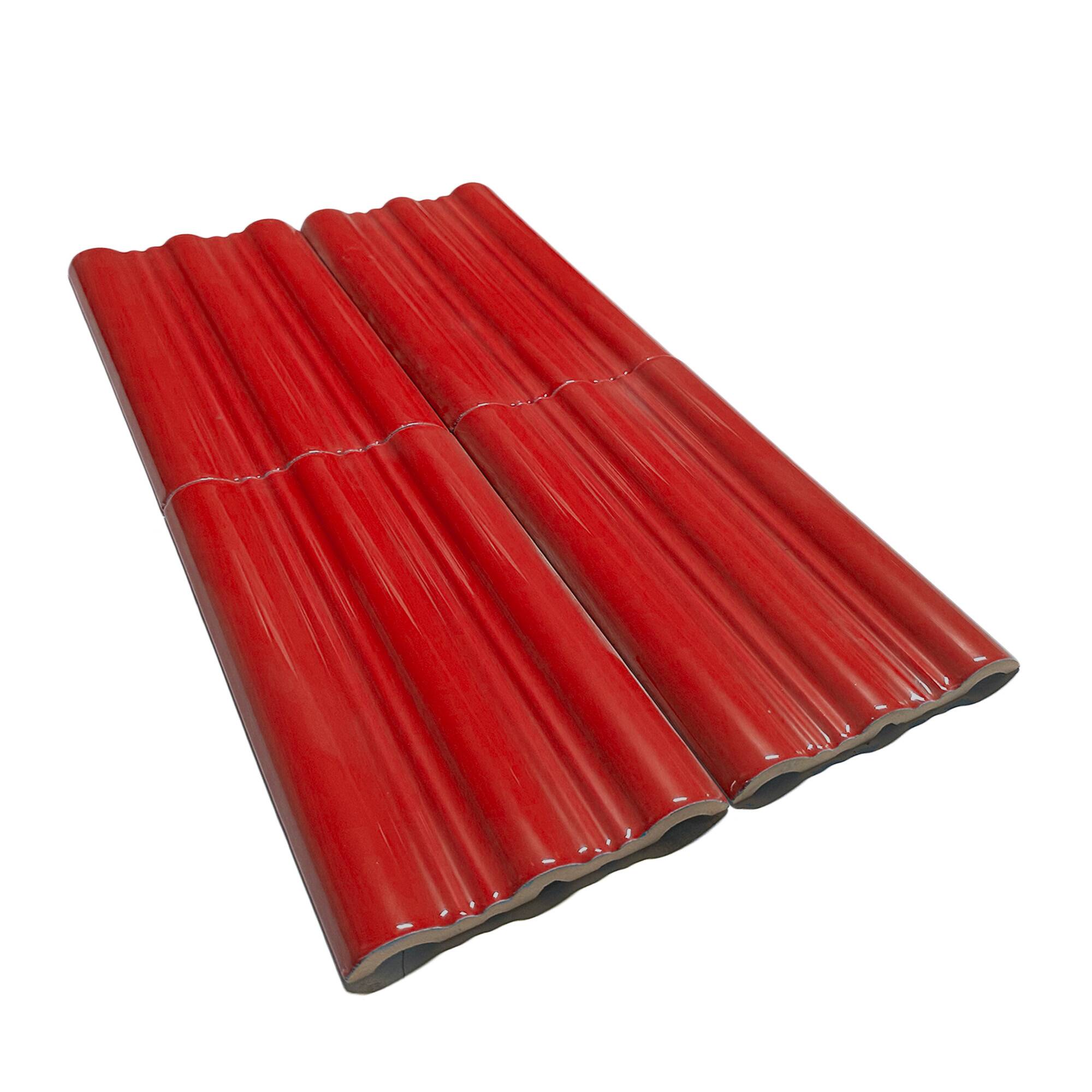 12x20 cm Wave Seramik Karo - Kırmızı - igc267 - Görsel 2