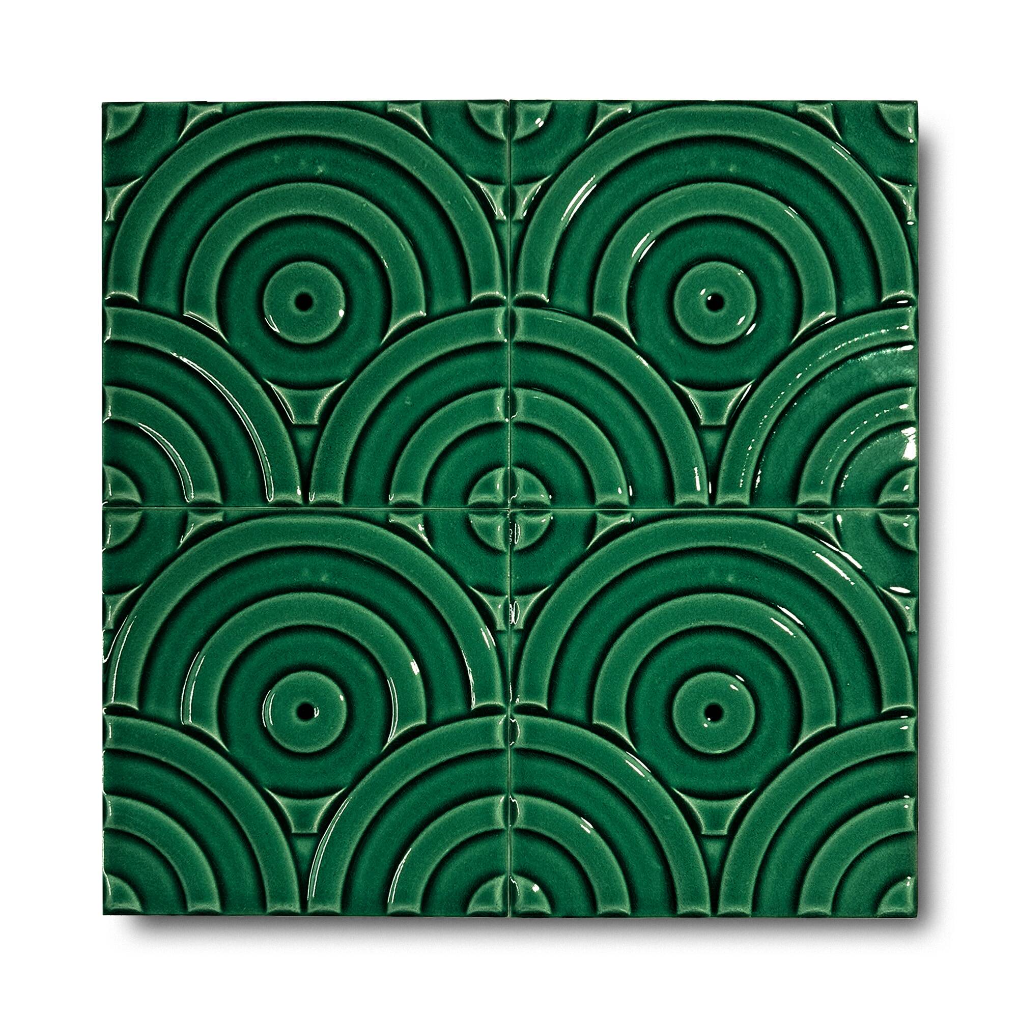 20x20 cm Circle Seramik Karo - Zümrüt - igc312