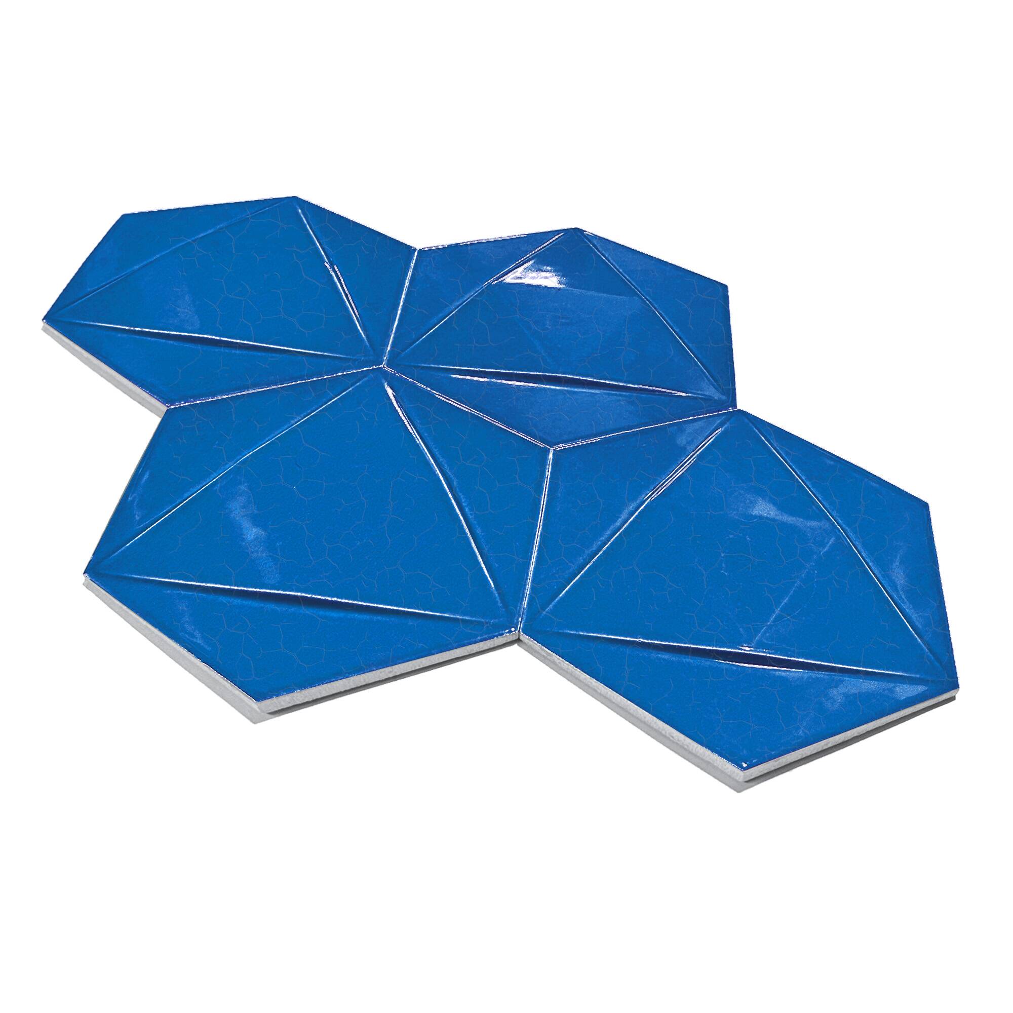 15x17 cm Triangle Seramik Karo- Gökmavi - igc524 - Görsel 2