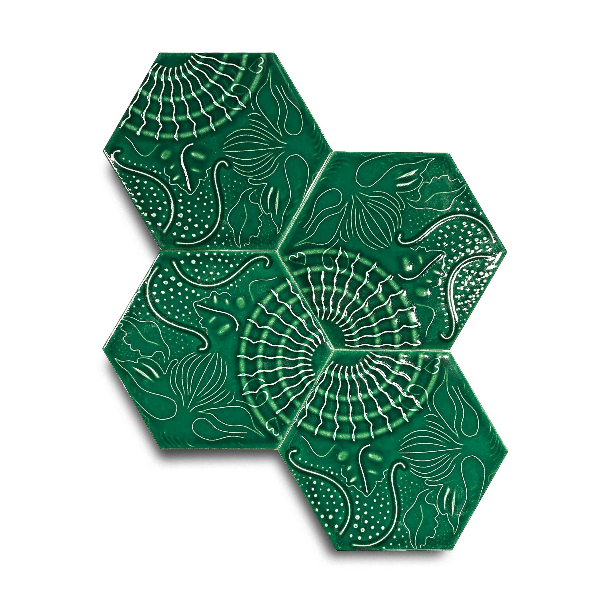 15x17 cm Gaudi Seramik Karo - Zümrüt - igc532