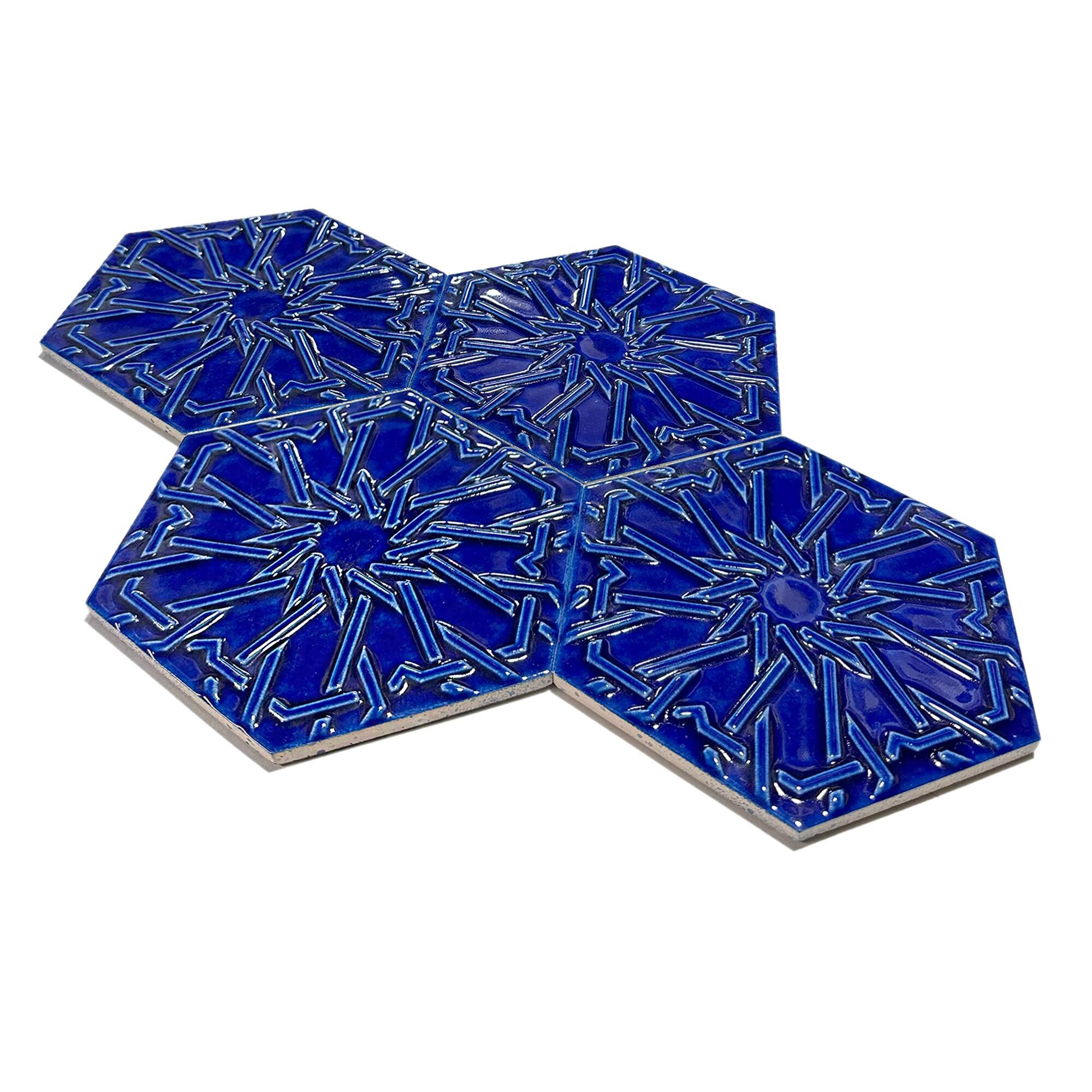 15x17 cm Selcuklu Seramik Karo - Kobalt - igc545 - Görsel 2