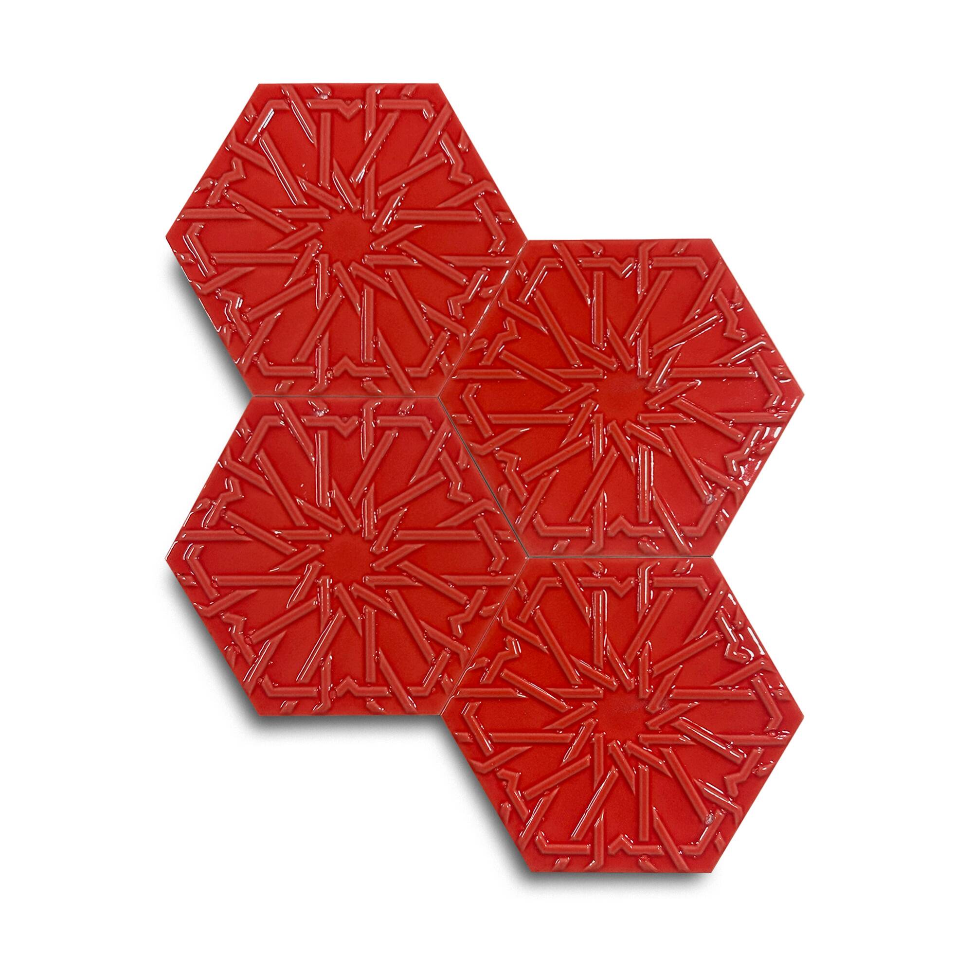 15x17 cm Selcuklu Seramik Karo - Kırmızı - igc547