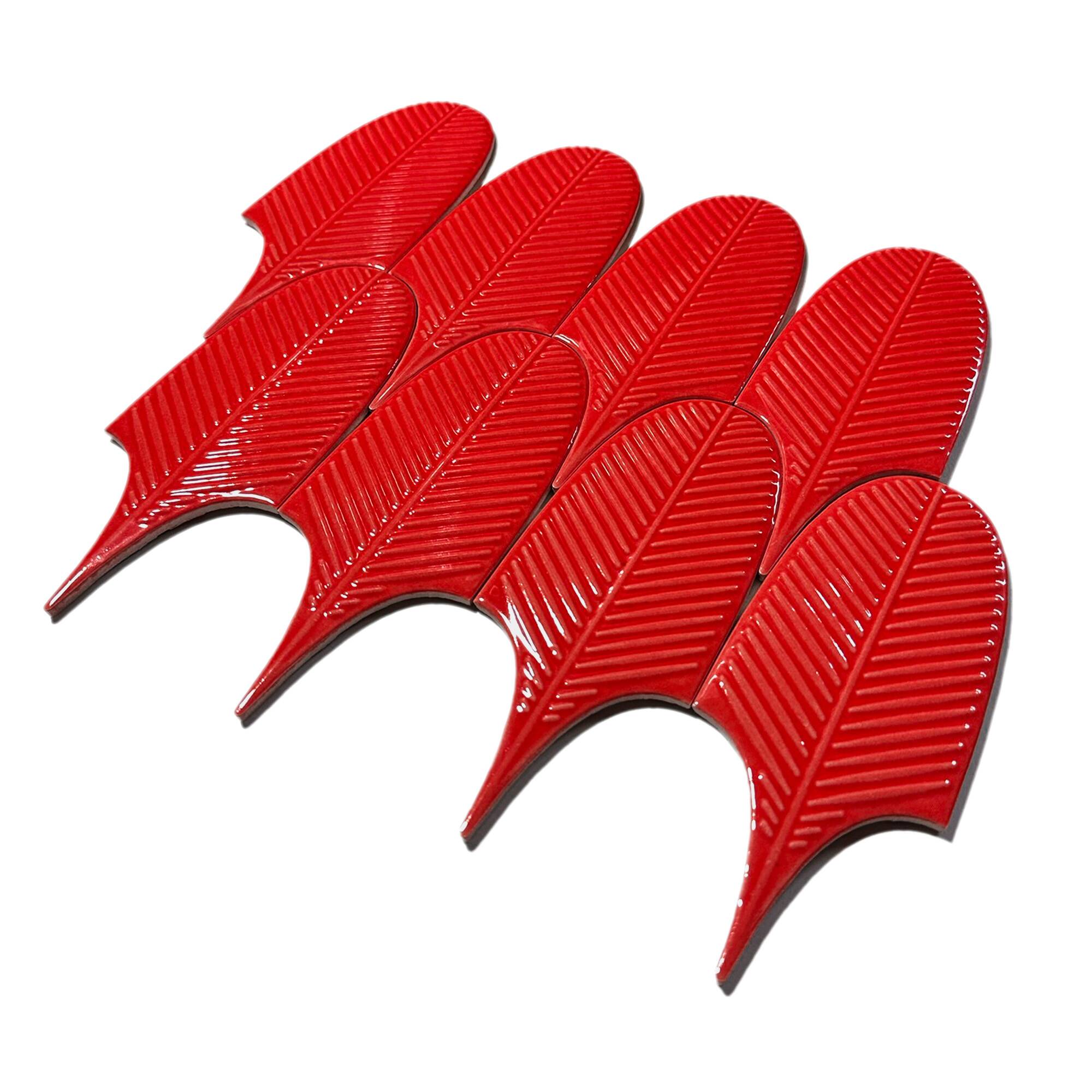 8x20 cm Leaf Seramik Karo - Kırmızı - igc647 - Görsel 2
