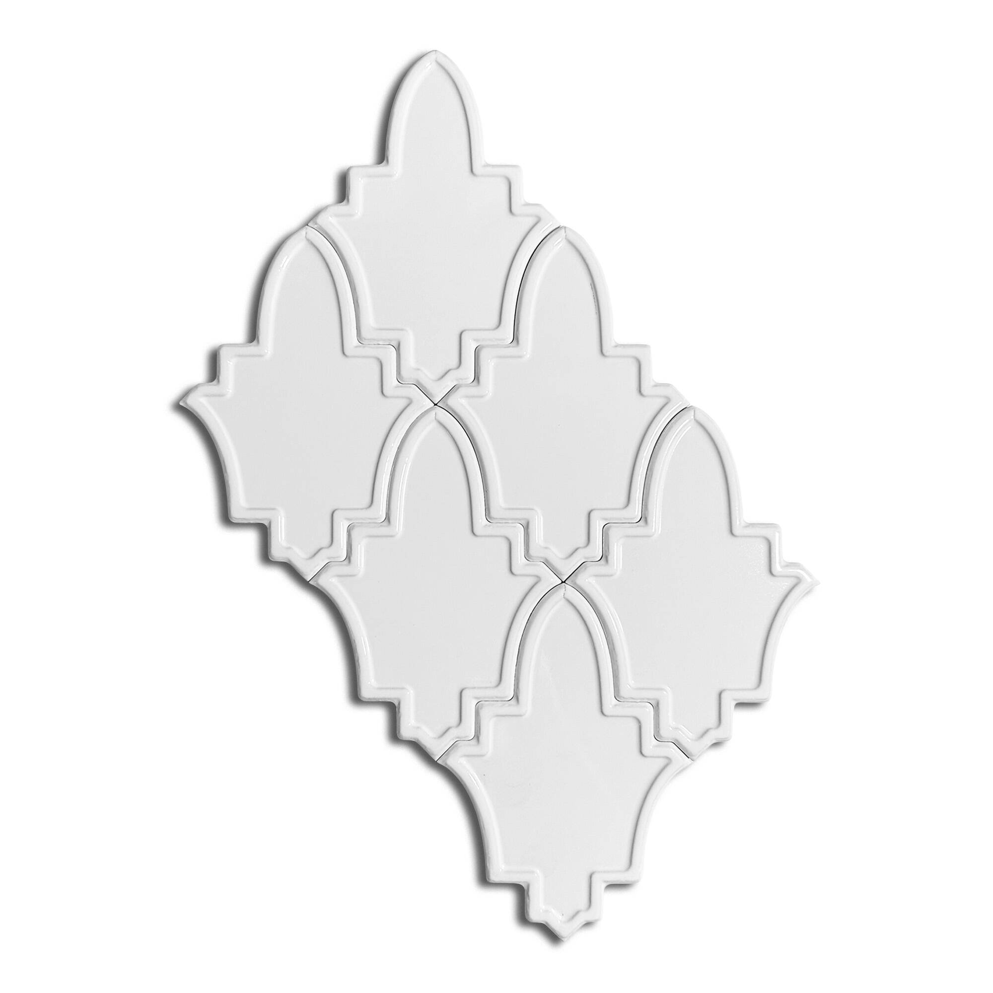 14x19 cm Endülüs Seramik Karo - Beyaz - igc721