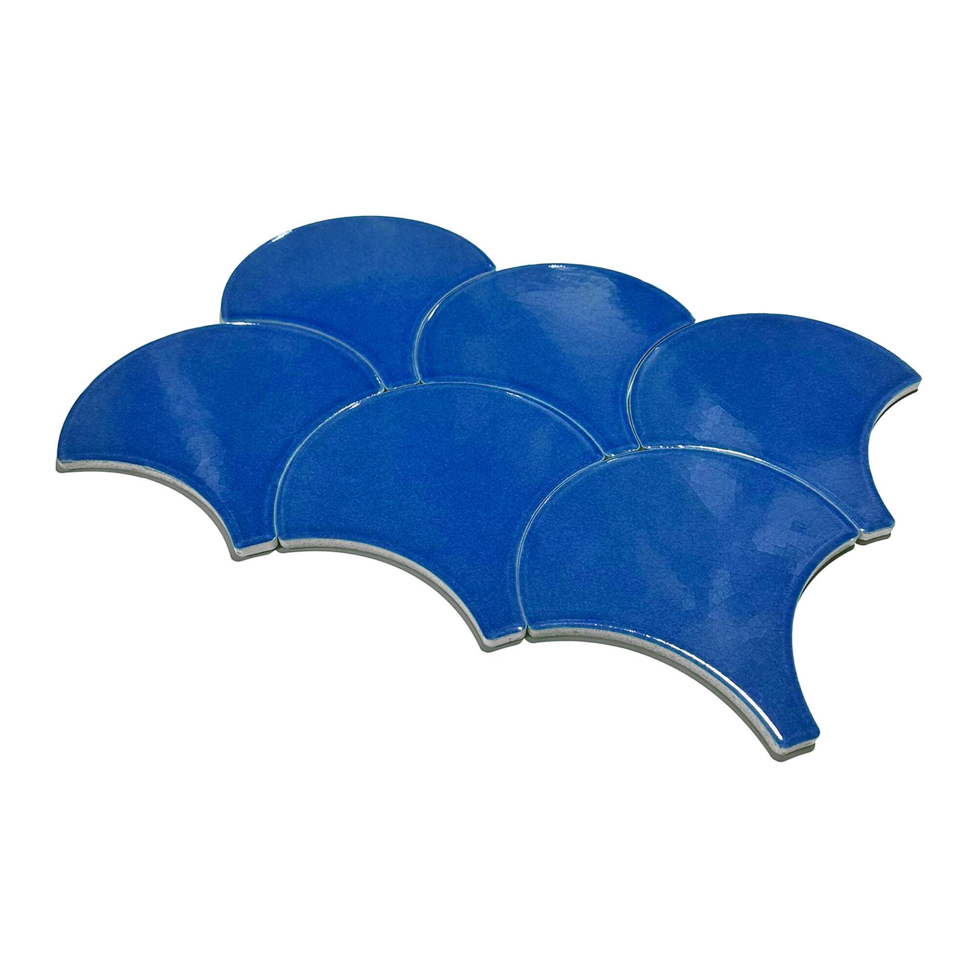 17x17 cm Balık Pulu Seramik Karo - Gökmavi - igc804 - Görsel 2