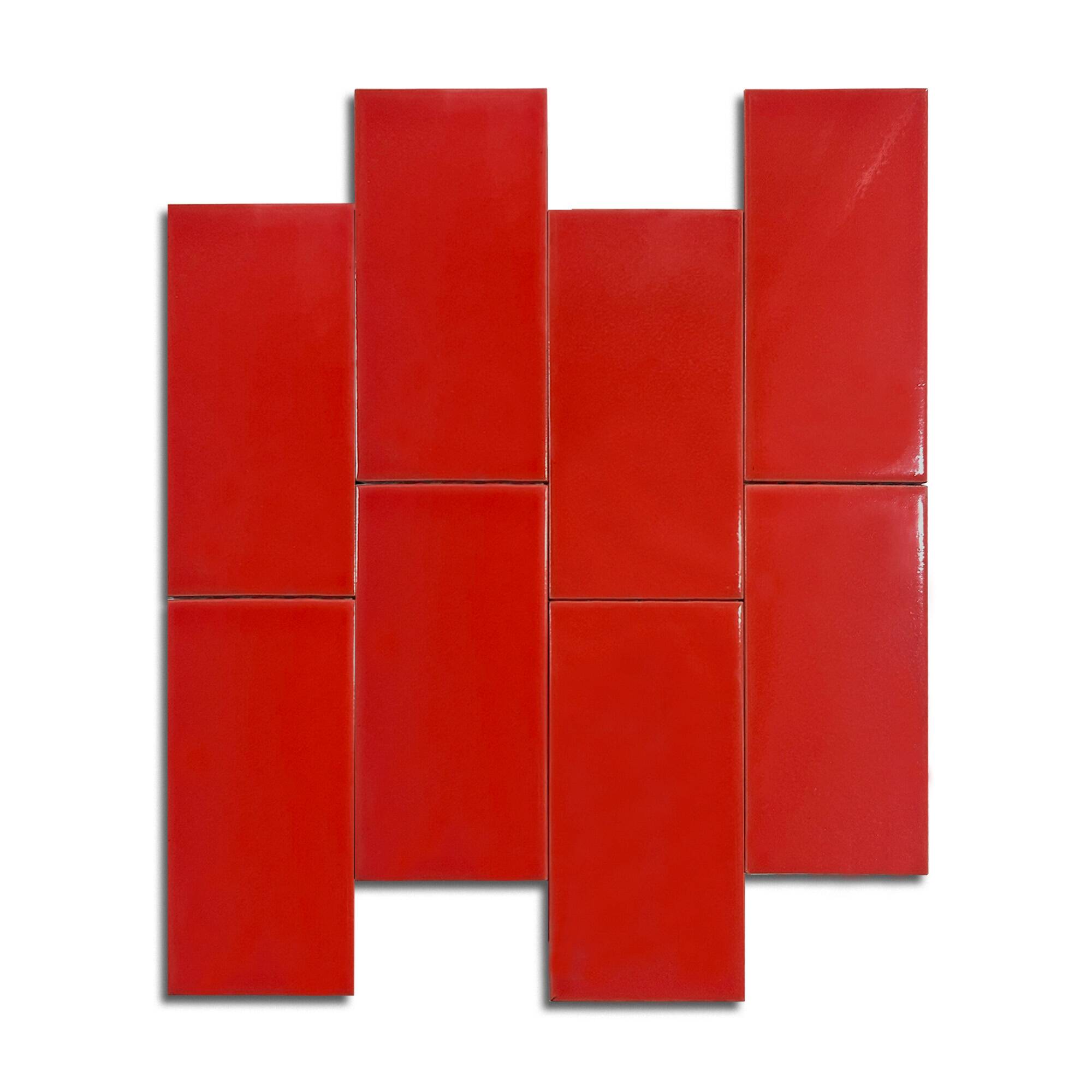 7,5x15 cm Seramik Karo - Kırmızı - igc857