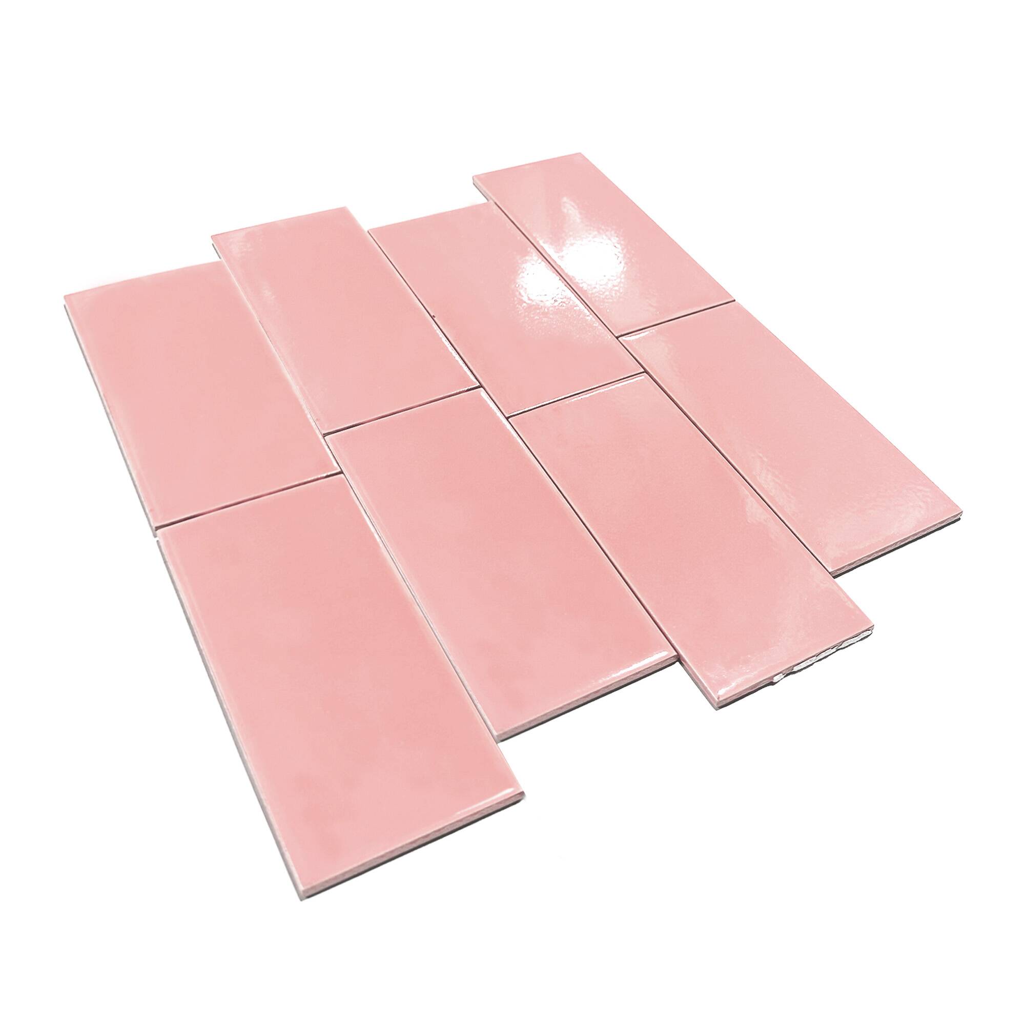 7,5x15 cm Seramik Karo - Pembe - igc858 - Görsel 2