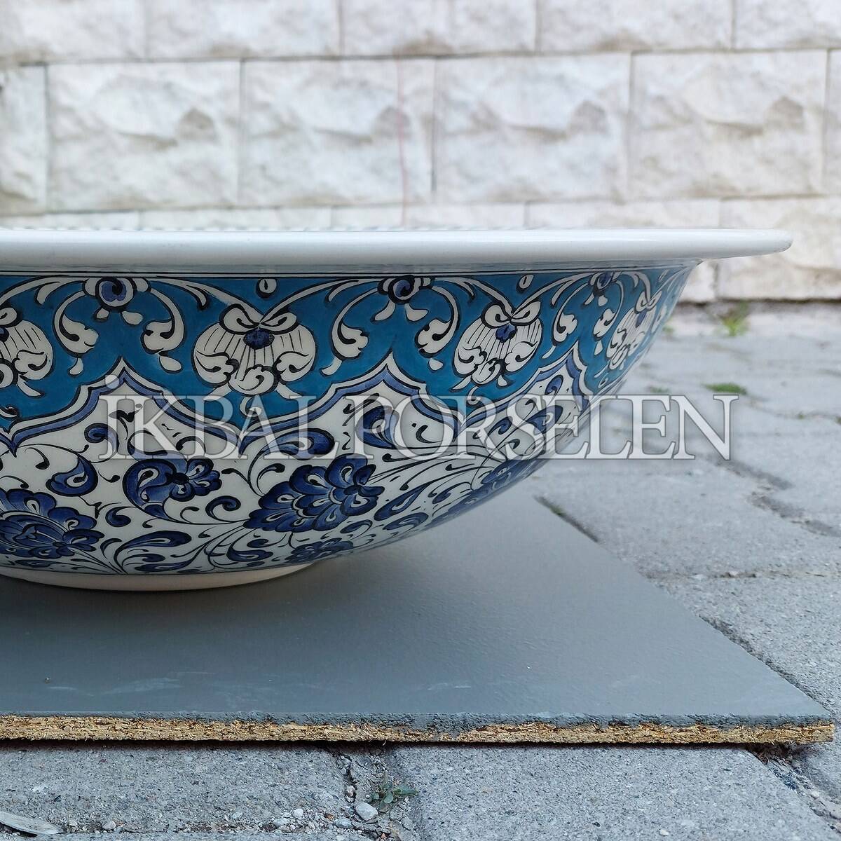 Tezgahüstü Lavabo - El Yapımı Desenli Seramik Lavabo – sink10 - Görsel 2
