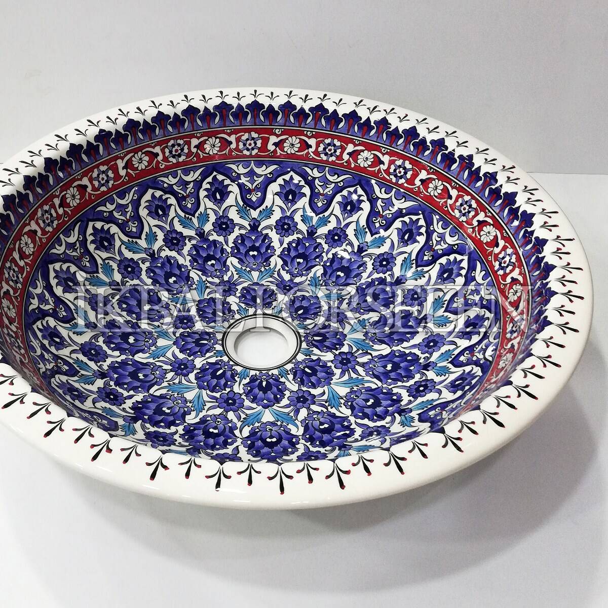 Tezgahüstü Lavabo - El Yapımı Desenli Seramik Lavabo – sink12 - Görsel 3