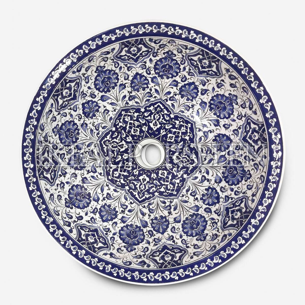 Tezgahüstü Lavabo - El Yapımı Desenli Seramik Lavabo – sink16