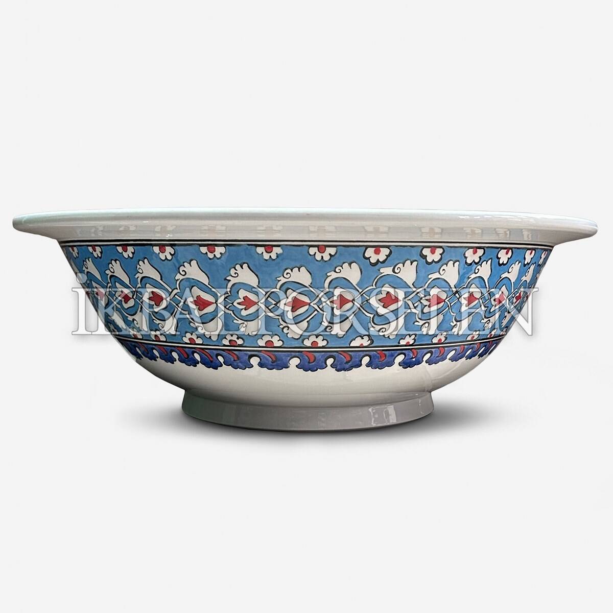 Tezgahüstü Lavabo - El Yapımı Desenli Seramik Lavabo – sink35 - Görsel 2