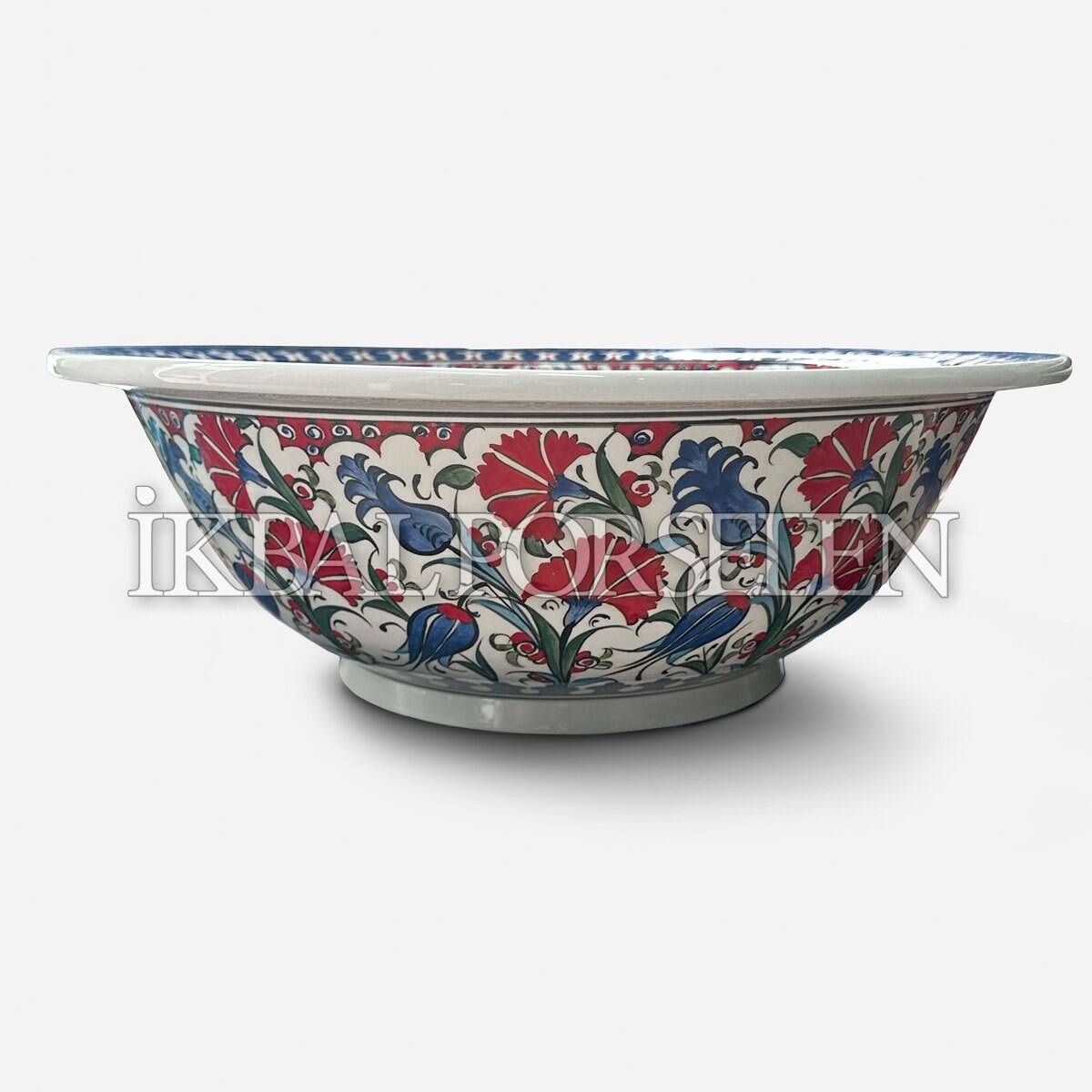 Tezgahüstü Lavabo - El Yapımı Desenli Seramik Lavabo – sink36 - Görsel 2