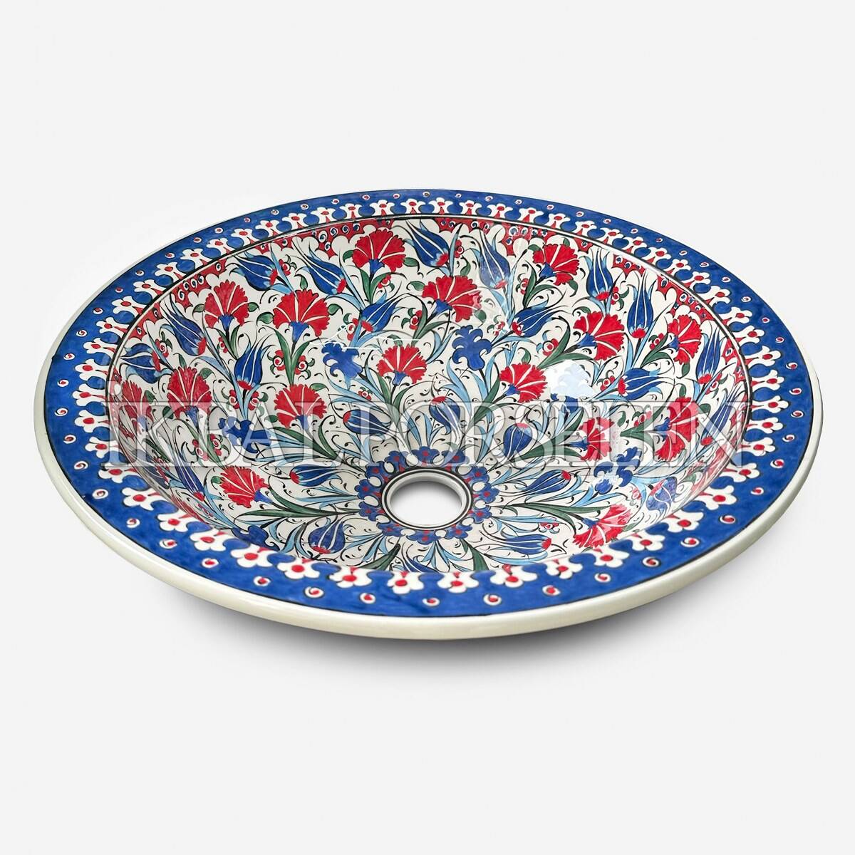 Tezgahüstü Lavabo - El Yapımı Desenli Seramik Lavabo – sink36 - Görsel 3