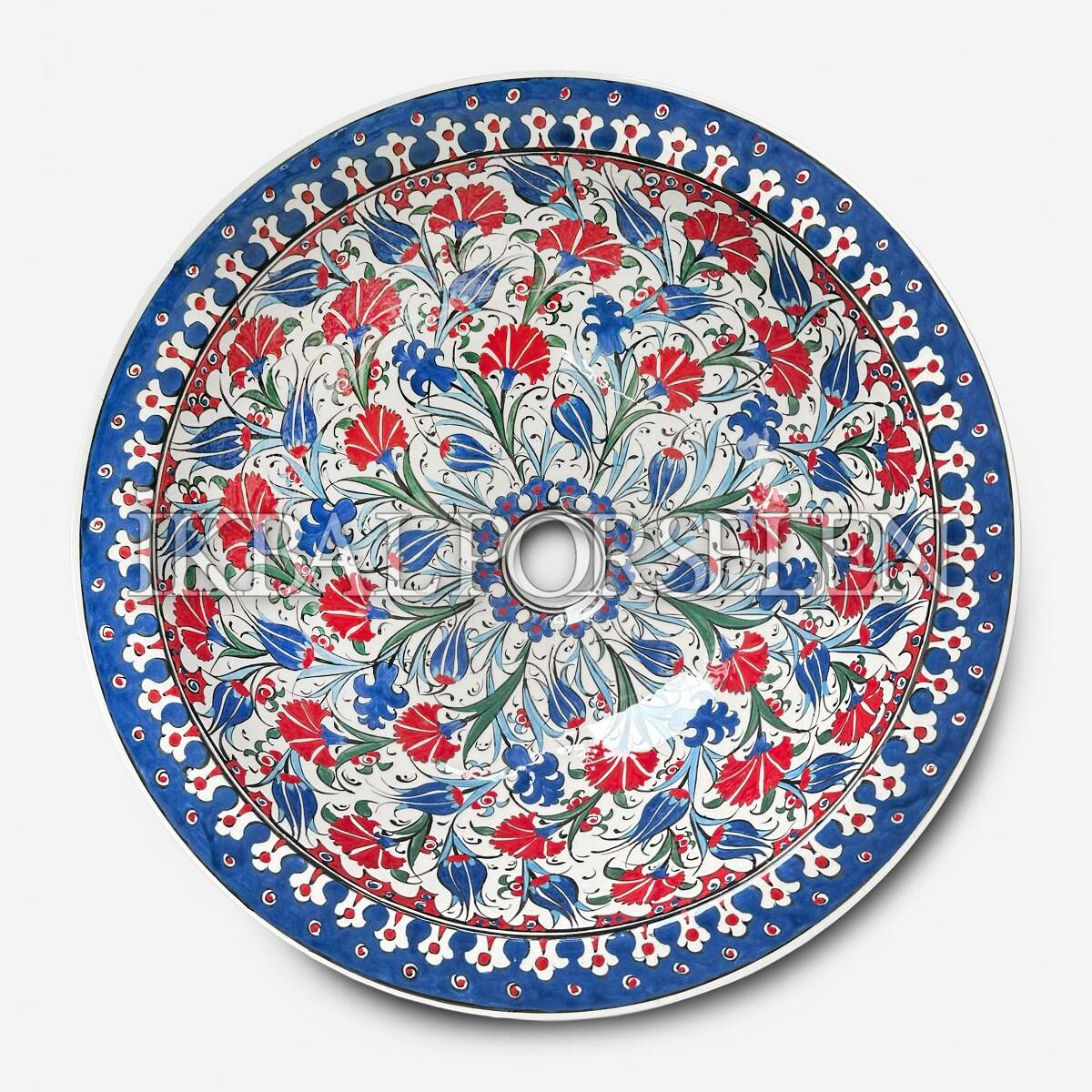 Tezgahüstü Lavabo - El Yapımı Desenli Seramik Lavabo – sink36