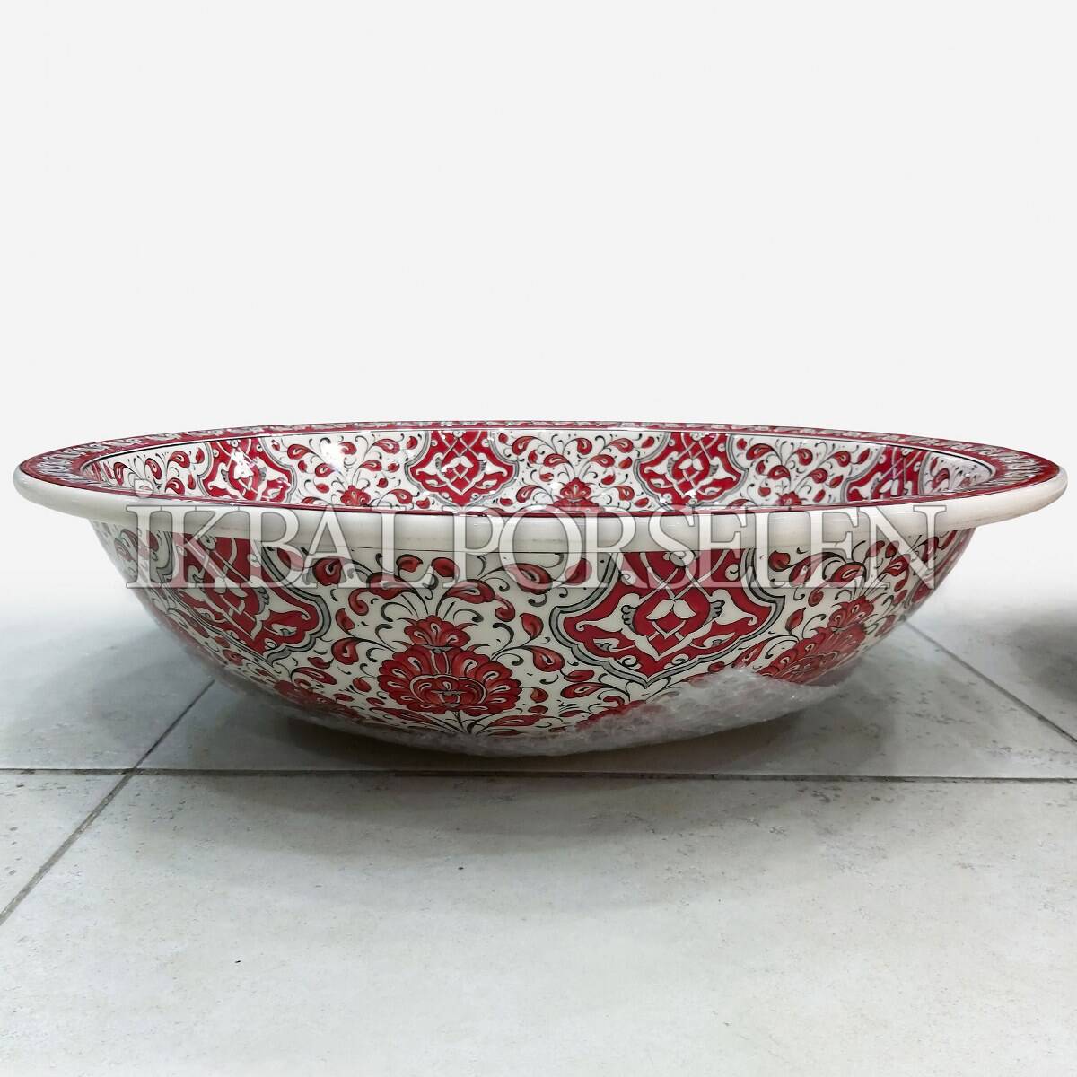 Tezgahüstü Lavabo - El Yapımı Desenli Seramik Lavabo – sink05 - Görsel 2