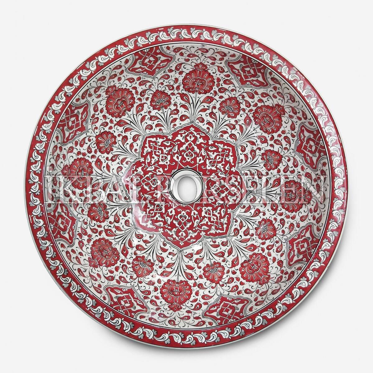 Tezgahüstü Lavabo - El Yapımı Desenli Seramik Lavabo – sink05